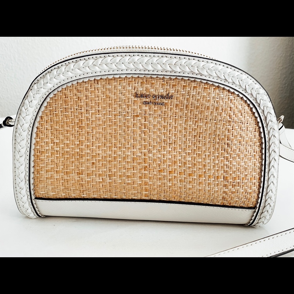 Kate Spade Reilly Straw Dome Crossbody - White